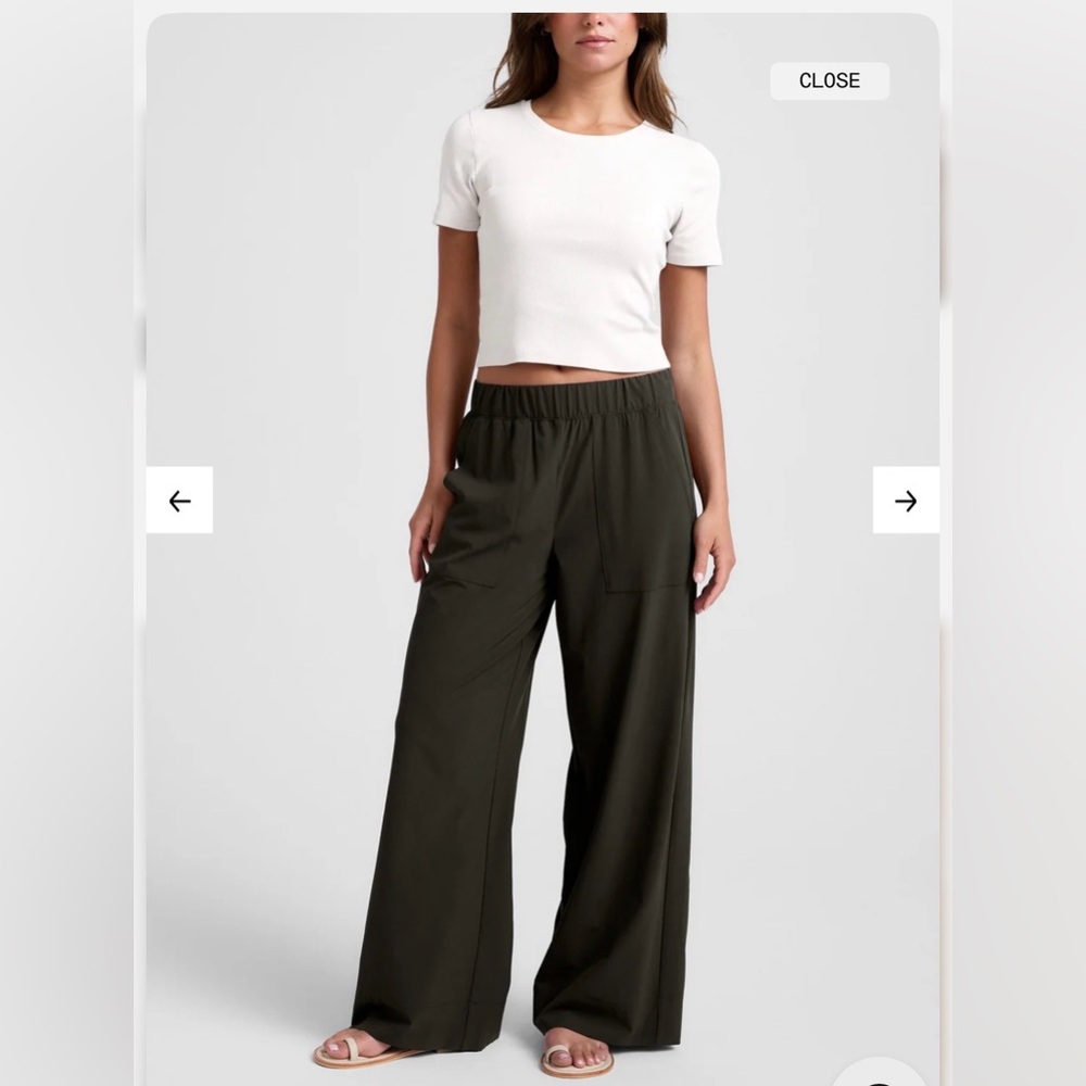 Beyond Yoga Easy Pant Olive Green Wide-Leg Pants